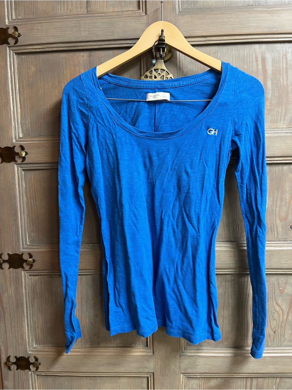 Gilly Hicks Royal Blue Long-Sleeve Scoop Neck Tee